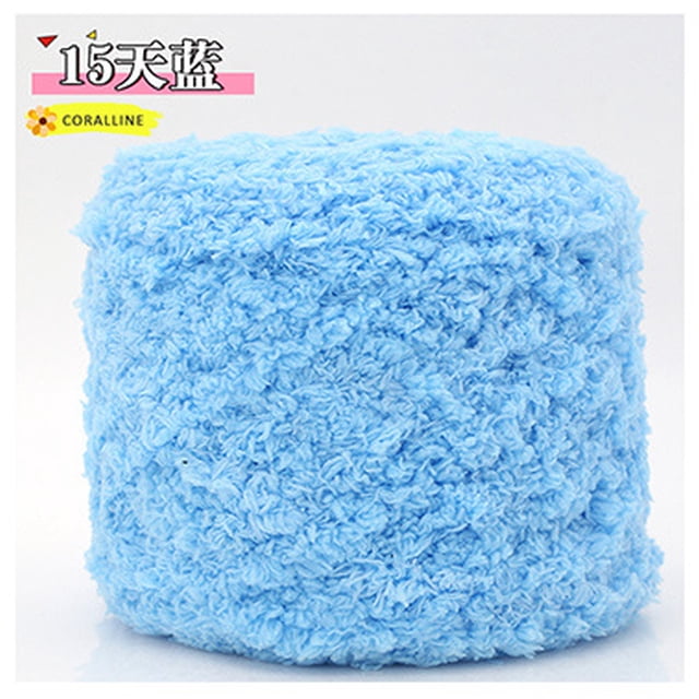 Nvzi Hilo de ganchillo, 100 g por rollo, 1 rollo, material poliéster, ideal para hacer toallas, suéteres, mantas y manualidades. Hilo duradero para proyectos de ganchillo con uso versátil, azul.