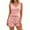 Pink, variant on Maplenight Womens Sleeveless Pajama Set V‑Neck Tank Tops Ruffle Hem Shorts 2 Piece Soft Lightweight Loungewear Sleepwear