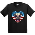 thumbnail image 3 of Inktastic Pug Dog Patriotic Us Flag Heart Youth T-Shirt, 3 of 5
