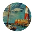 thumbnail image 4 of HAOXIT House Decorations, Fabric Tablecloths,Oil Painting Tones Style Boats and Town Picture, for Kitchen, Dining, Outdoor and Indoor Use, Multi 31-35, 4 of 8