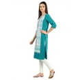thumbnail image 2 of Blue Color Block Boat Neck Kurta-X Small, 2 of 6