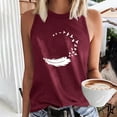 thumbnail image 2 of Jewelreauty High Neck Tank Tops for Women Summer Sleeveless Floral Print Shirts Casual Loose Trendy Tops (S, Red), 2 of 5