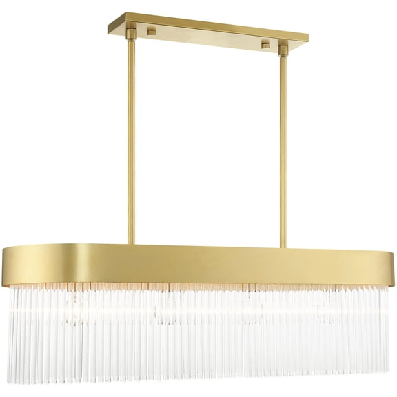 12 inch 4 Light Soft Gold Chandelier with Soft Gold Drum with Clear Crystal Rods Shade
