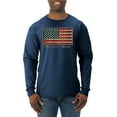 thumbnail image 1 of Wild Bobby, American Game Flag Baseball Bat Ball, Sports, Men Long Sleeve Shirt, Vintage Heather Navy, 3XL, 1 of 3