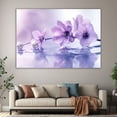 thumbnail image 6 of Mudket Light Purple Flower on Water with Pearls Canvas Wall Art, Framed Floral Print, Ready to Hang Wall Decor for Bathroom Bedroom, Calming Elegant Artwork - 12"L x 8"W, 6 of 10