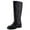 Black, variant on Cushionaire Sawyer Tall Chunky Heel Womens Boots - Pull On Casual Knee High Boots for Women