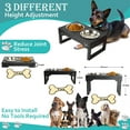 thumbnail image 2 of Sunmeyke Stainless Steel Elevated Dog Bowls Stand(up to 20.3''), Adjustable Raised Dog Bowl for Medium, Large Sized Dogs, with 1 4L Perfect Dog Food Bowls, 5 Neater Heights, 2 of 9