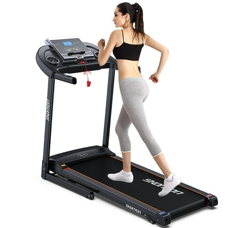 SKONYON Multi-Functional Folding Treadmill for Home Gym Exercise Electric Treadmill with 15% Incline Treadmill