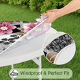 thumbnail image 5 of Pioneer Flower Floral Print Pattern Round Fitted Tablecloth with Elastic Edge,Dining Table Cover Waterproof,Outdoor Round Tablecloth for Camping,Dining,Indoor and Outdoor, 5 of 7