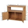 thumbnail image 6 of CQSXDA Wooden Patio Bar Table Set with Storage Features, Compact Buffet Cabinet for Indoor and Outdoor Use, 6 of 14