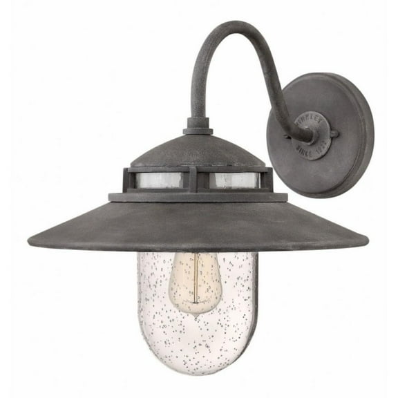 1 Light Medium Outdoor Wall Sconce in Traditional-Industrial Style 14.5 inches Wide By 15.25 inches High-Aged Zinc Finish Bailey Street Home