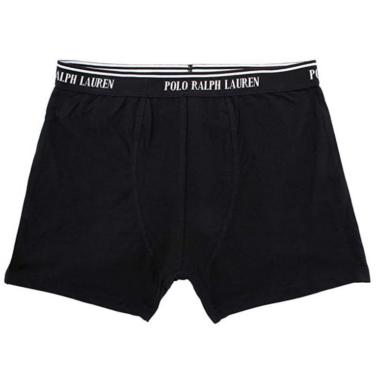Ralph Lauren Black/White/Grey Men's Cotton Stretch 3 Pack Boxer Pouch Trunk  Underwear, XL 