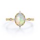 thumbnail image 1 of JeenMata Anillo de Compromiso Art Déco de Cinco Piedras con Diseño Antiguo de Ópalo Etíope de Corte Ovalado de 1,5 Quilates y Moissanita en Baño de Oro Amarillo de 18 K sobre Plata, 1 of 6