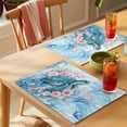 thumbnail image 4 of Sea Turtles Placemats Set of 12, Pink Flower Shell Starfish Ocean Life Watercolor Non-Slip Place Mats Washable Table Mats for Kitchen Dining Table Decorations Indoor/Outdoor, 4 of 9