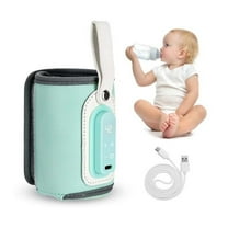 Teissuly Portable Milk Bottle Warmer Bottle Breast Milk Warmer adjust between 35 and 50 C Milk Heat Keeper Fast Baby Food Heater for Outdoor Car Travel (Blue )