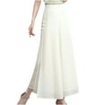 thumbnail image 2 of Women's Wide Leg Chiffon Dress Palazzo Pants Casua Trousers Party Club Pants Slimming Split Drop Pants Summer Beach Vacation Pants, 2 of 4