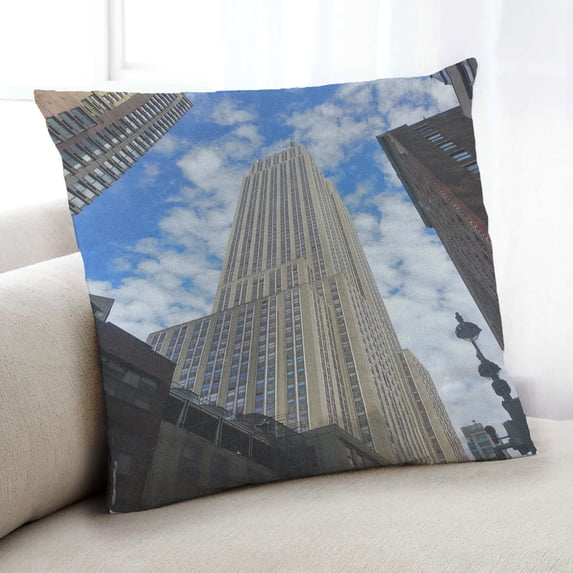 Ahgly Company State New York Indoor Throw Pillow, 18 inch by 18 inch