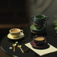 thumbnail image 3 of serony 1/6 Coffee Cup Plate Spoon Multipurpose for Dollhouse Life Scene Prop Brown, 3 of 9