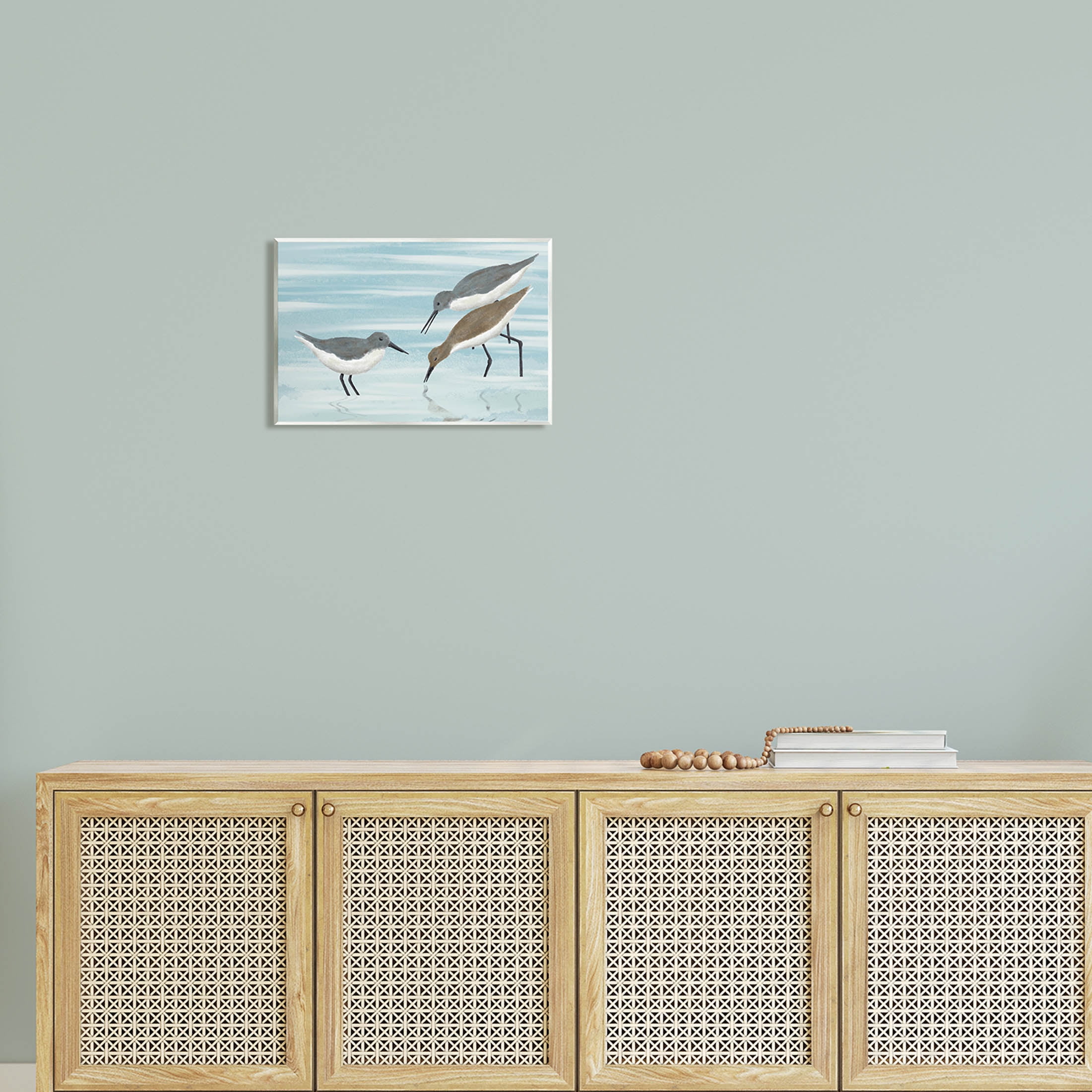 Stupell Industries Sandpipers Grazing Shallow Beach Water Graphic Art Unframed Art Print Wall Art, Design by Marcus Prime