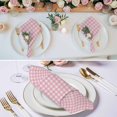 thumbnail image 2 of Pink Cloth Napkins, Grid Checkered Plaid Gingham Lattice Trellis Washable and Reusable Dinner Napkins Set of 6, Table Napkin for Kitchen Party Birthday Wedding Hotel Housewarming 20"x20", 2 of 8