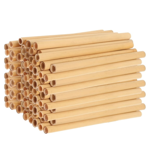 LULULION 50Pcs Khaki Reed Bee Tubes Natural Bee House Tubes for Mating Pollination Breeding Storage