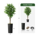 thumbnail image 4 of Artificial Tree in Geometric Spiral Pattern Planter, Fake Ficus Silk Tree for Indoor and Outdoor Home Decoration - 75" Overall Tall (Plant Pot Plus Tree), 4 of 5