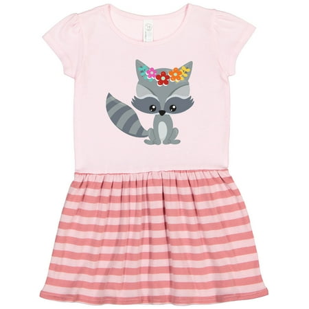 

Inktastic Spring Animals Cute Raccoon Colorful Flowers Gift Toddler Girl Dress