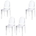 thumbnail image 1 of Modern Ghost Side Chair – Transparent Clear Acrylic Dining Chair with Durable Design, Stackable for Dining or Accent Spaces set of 4, 1 of 5