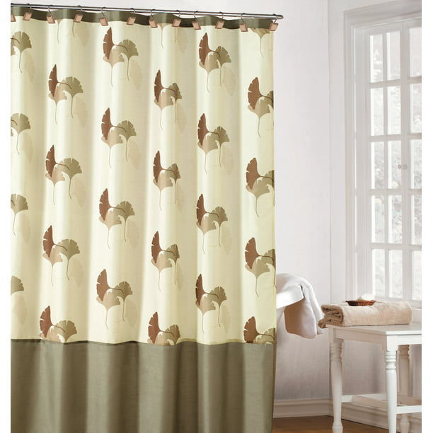 Earthy Cream Color Fabric Shower, Cream Shower Curtain