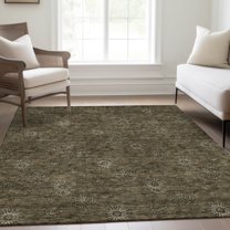 Addison Rugs Chantille Indoor/Outdoor Transitional Floral Brown Washable Rectangle Rug, 9' x 12'