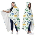 thumbnail image 2 of Wearable Blanket,Light Toned Dinosaur with ROAR Pattern Hooded Wearable Flannel Blanket for Adults & Teens,Winter Poncho Shawl Wrap Cape Cozy Anti-Pill,50"x60", 2 of 5