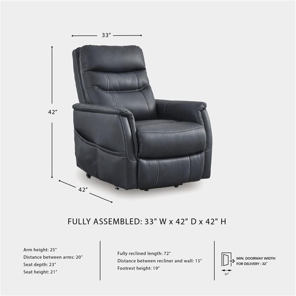 Signature Design by Ashley Strawbill Blue Power Lift Recliner