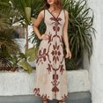 thumbnail image 2 of Vestido De Noche De Lujo Sin Mangas Para Mujer, Paisley Print Vestido De Fiesta, 2 of 5