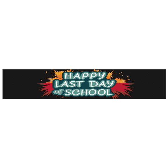 Colorful Design Happy Last Day School Banner Decorative Easy Setup for School Celebration Graduation Party Indoor Decoration