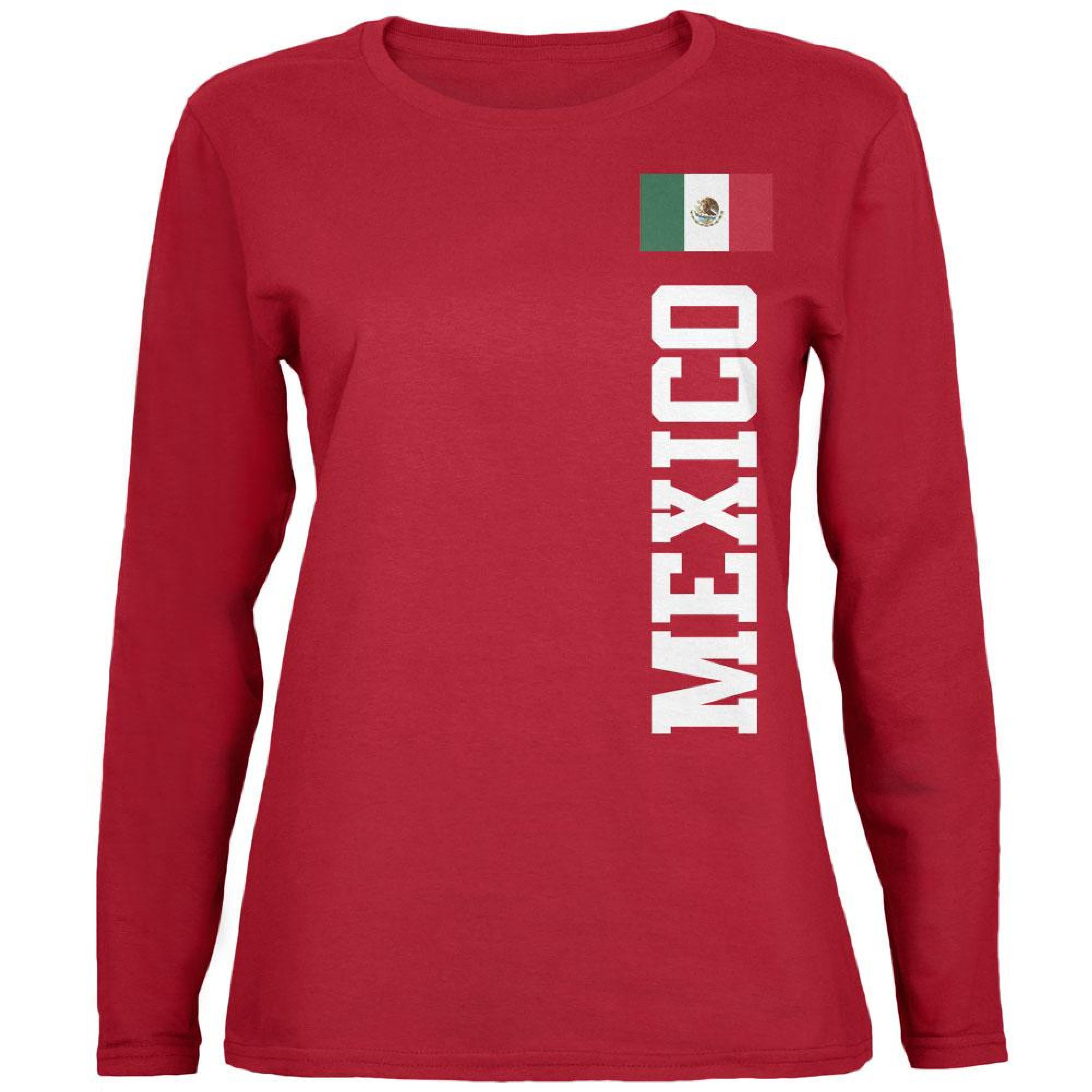 World Cup Mexico Red Womens Long Sleeve T-Shirt by Old Glory