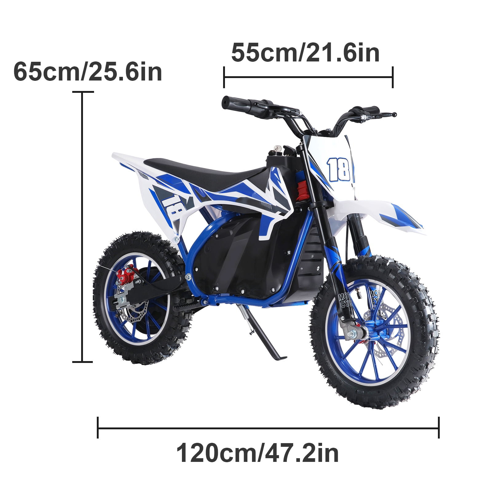 Dapmiu 36V 350W Kids Electric Dirt Bike, 25KM/H Top Speed & 45min Ride Time, 10" Off-Road Tires with 3-Speed Gear