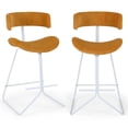 thumbnail image 1 of Costway Counter Height Stools Set of 2 with Curved Back, Padded Seat, Metal Legs, Footrest, 1 of 9