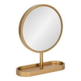 thumbnail image 1 of Kate and Laurel Travis Miroir de Table Moderne, 17 x 21, Or, Miroir Rond Autoportant avec Petit Plateau Décoratif pour Récupérer Tout le Rangement et la Déco de Table, 1 of 9
