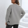 thumbnail image 5 of Babysbule Plus Size Womens Sweaters Women's Fashion V-neck Large Size Long Sleeve Casual Sweater Women's Fashion, 5 of 5