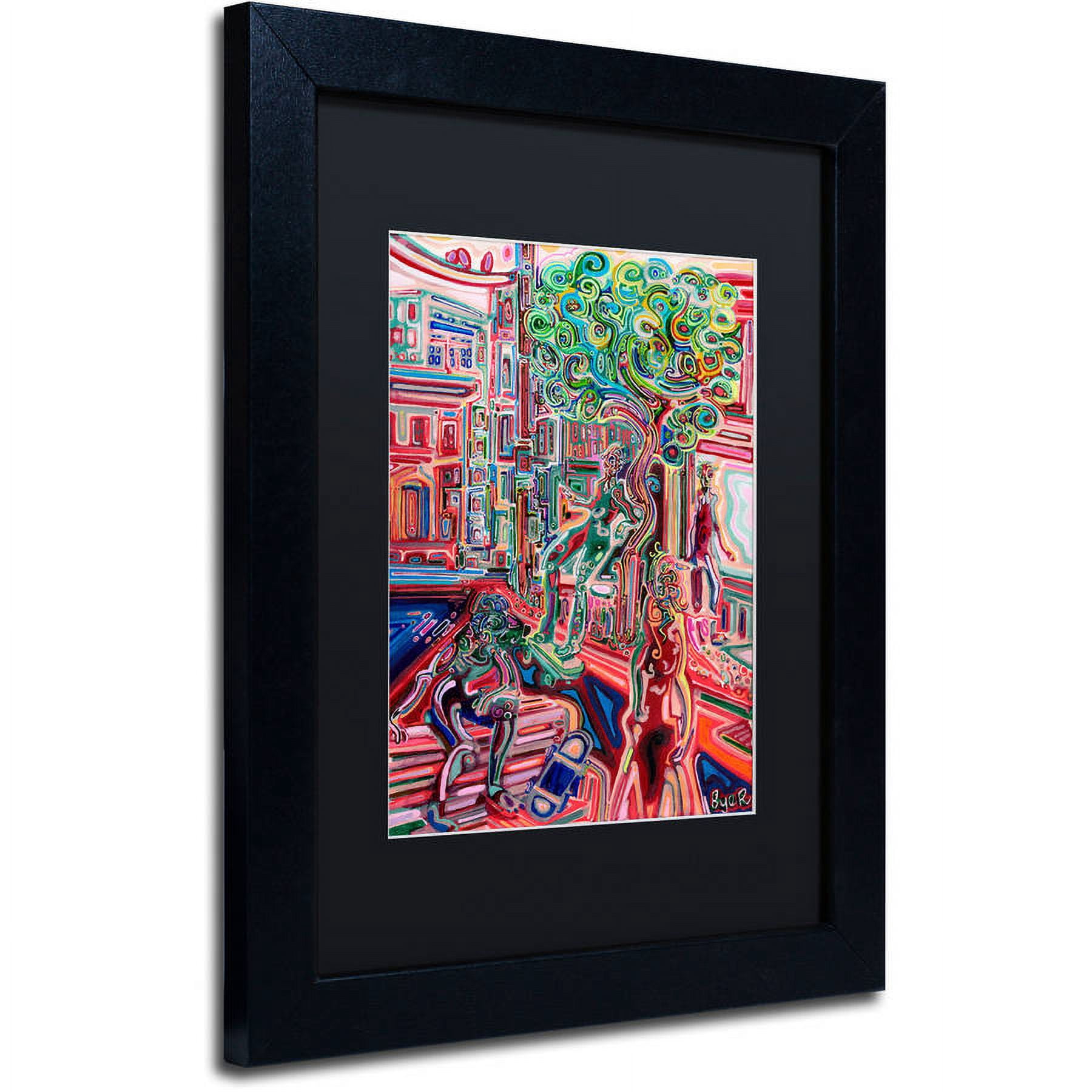 Trademark Fine Art "Sunday Skate" Canvas Art by Josh Byer, Black Matte, Black Frame