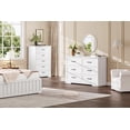 thumbnail image 7 of GarveeHome 5 Drawers Dresser for Bedroom, Chest of Drawers with Wide Metal Handle, Farmhouse Modern Wooden Tall Dresser, Natural Texture, Storage Organizer for Bedroom, Living Room, White, 7 of 7