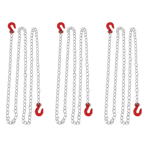 3X 1:10 RC Crawler Accessories Tow Chain with Trailer Hook for Axial SCX10 90046 CC01 D90 D110