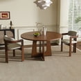thumbnail image 2 of Miniyam 47" Round Dining Table for 4-6 People, Modern Pedestal Base MDF Wood Grain Table for Kitchen, Dining Room, Apartment, 2 of 7