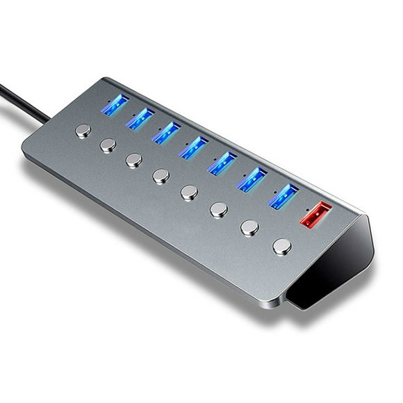 Multifunctional 8 Ports USB Hub USB Extension Converter with 7 USB3.0 Expansion Ports 1 Charging