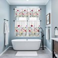thumbnail image 4 of Spring Floral Kitchen Curtains Valances and Tiers Set of 3 Watercolor Colorful Flowers Wildflower Green Leaf Tier Curtains and Valance with Rod Pocket for Small Windows, 27.5"x24", 4 of 9