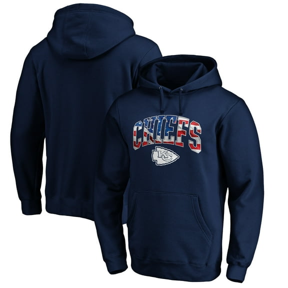 Men's Navy Kansas City Chiefs Banner Wave Pullover Hoodie