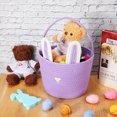 thumbnail image 2 of Advancent Cesta de Pascua tejida a mano con conejitos, cestas para niñas, regalos, dulces, duradera, 2 piezas, vacía. Almacenamiento y organización del hogar Gris blanco, 2 of 6