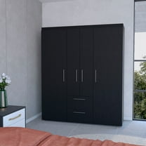 CoSoTower Black All-In-One 2-Door Armoire