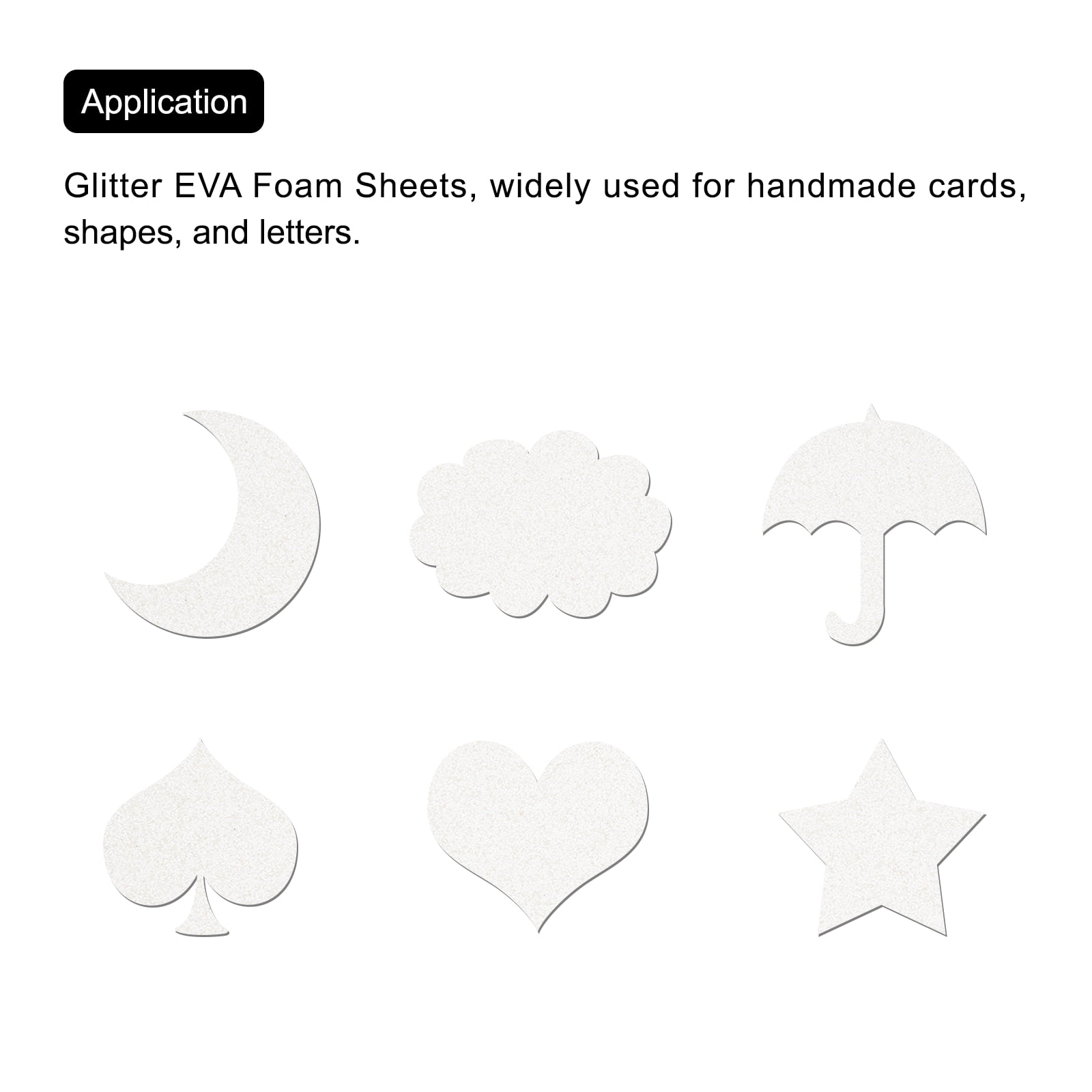Uxcell White Shiny EVA Foam Sheets 23.6x15.7in 1.3mm Thick for Crafts DIY 6 Pcs
