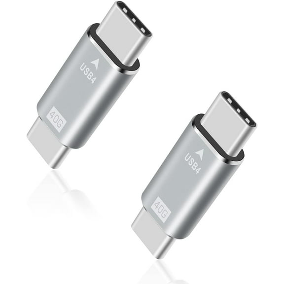 USB C Male to Male Adapter, USB C Coupler, 40Gbps,100W PD, 8K@60Hz for Thunderbolt 2/3, MacBook Pro/Air, Laptop, Phones (2 Pack)